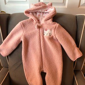 Pink Fleece Footie Onesie